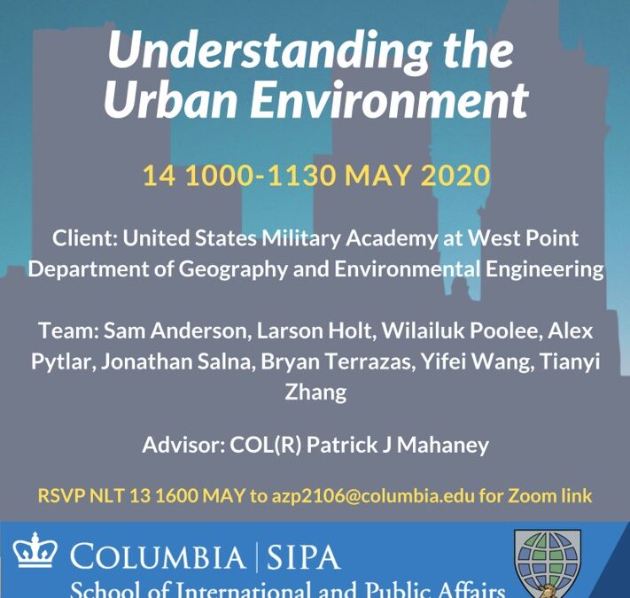 Columbia University School of International and Public Affairs Urban Resiliency Capstone Project